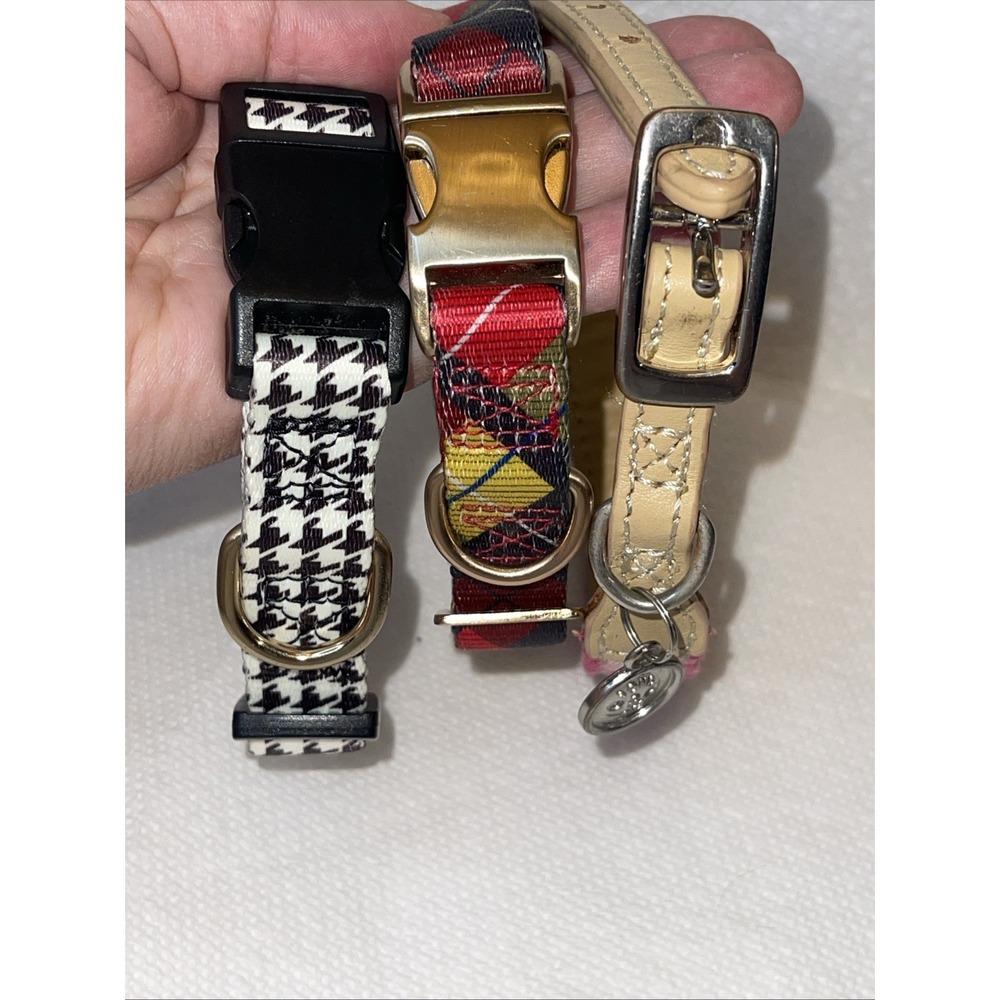 Dog Collars Set Of 3 For Size Small To Medium Adjustable 12"-20" Never Used - Picture 14 of 14